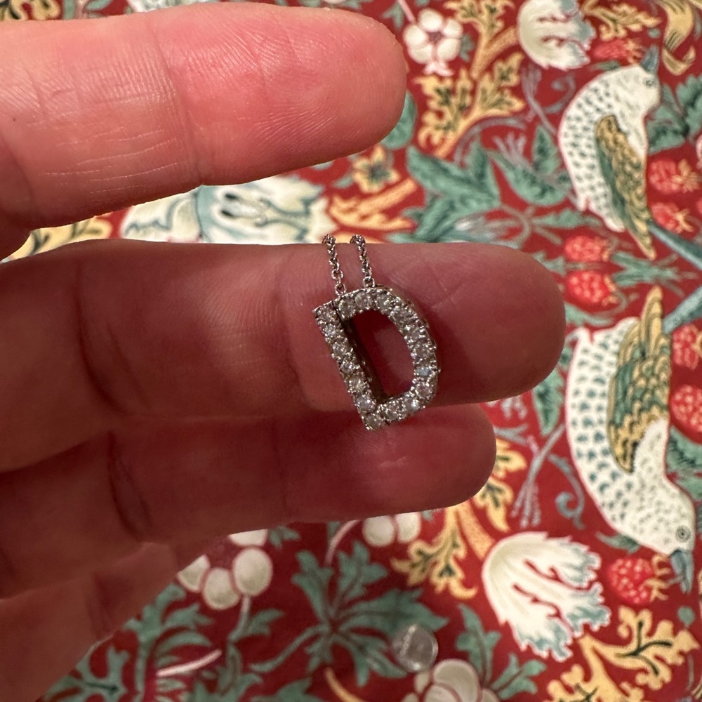 14 K white gold diamond “D”